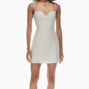 Aritzia Wilfred Light Blue Fable Linen Dress